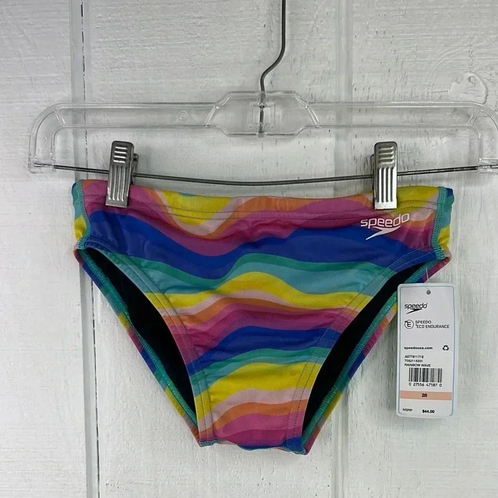 Speedo Eco Endurance Men’s Rainbow Wave Brief Size 28 New With Tags Never Worn - Picture 1 of 3